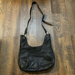 Vince Camuto Eliza Soft Pebble Leather Hobo Tote Bag Black Crossbody